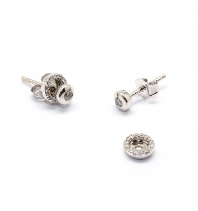 PENDIENTES DE ORO BLANCO DE 750 MILÉSIMAS (18K) CON 34 DIAMANTES DESMONTABLES