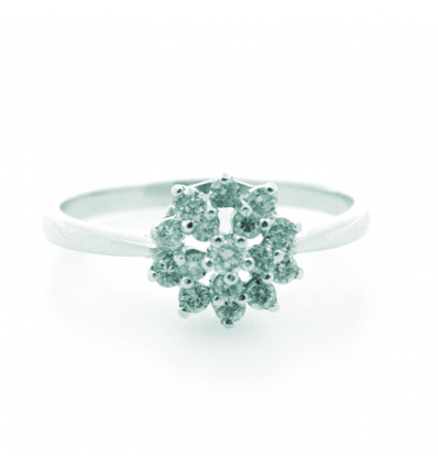 SORTIJA ORO 750 milésimas (18K) CON 16 DIAMANTES TALLA BRILLANTE