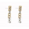 Pendientes de oro blanco y oro rosa (18K) con diamante