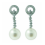 Pendientes de oro blanco (18K) con diamante y perla cultivada