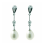 Pendientes de oro blanco (18K) con diamante y perla cultivada