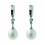Pendientes de oro blanco (18K) con diamante y perla cultivada