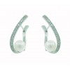Pendientes de oro blanco (18K) con diamante y perla cultivada