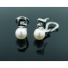 Pendientes de oro blanco (18K) con diamante y perla cultivada
