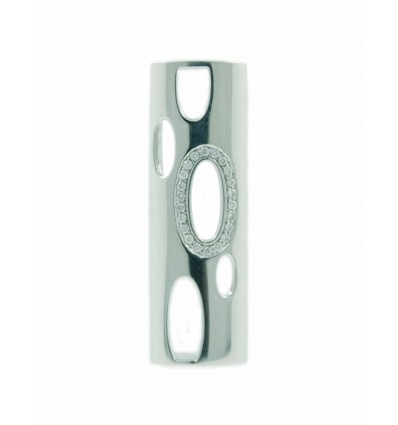 Colgante de oro blanco (18K) con diamante