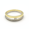 Solitario de oro blanco y oro amarillo (18K) con diamante