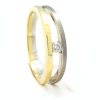 Solitario de oro blanco y oro amarillo (18K) con diamante
