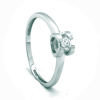 Solitario de oro blanco (18K) con diamante