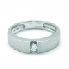 Solitario de oro blanco (18K) con diamante