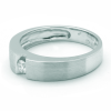 Solitario de oro blanco (18K) con diamante
