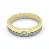 Solitario de oro blanco y oro amarillo (18K) con diamante