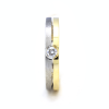 Solitario de oro blanco y oro amarillo (18K) con diamante