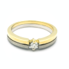 Solitario de oro blanco y oro amarillo (18K) con diamante