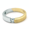 Solitario de oro blanco y oro amarillo (18K) con diamante