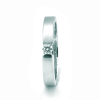 Solitario de oro blanco (18K) con diamante