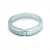 Solitario de oro blanco (18K) con diamante