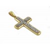 Cruz de oro blanco y oro amarillo (18K) con diamante