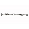 Pulsera de plata con baño de rutenio