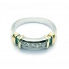 Media alianza de oro blanco y oro amarillo (18K) con diamante