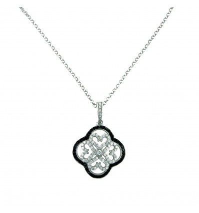 Colgante de plata con zirconitas y cadena
