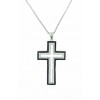 Cruz de plata con zirconitas y cadena