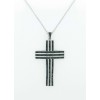 Cruz de plata con zirconitas y cadena