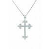 Cruz de plata con zirconitas y cadena