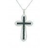 Cruz de plata con zirconitas y cadena