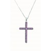 Cruz de plata con zirconitas y cadena
