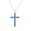 Cruz de plata con zirconitas y cadena