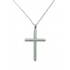Cruz de plata con zirconitas y cadena