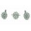 Juego de pendientes y sortija de oro blanco (18K) con diamante