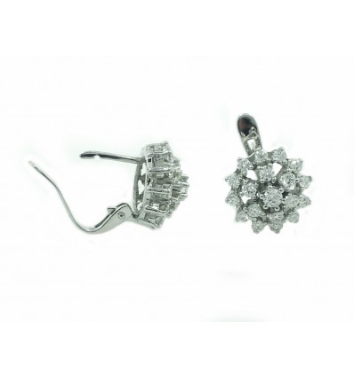 PENDIENTES DE DE ORO BLANCO DE 750 milésimas (18K) CON 38 DIAMANTES TALLA BRILLANTE