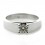 Solitario de oro blanco (18K) con diamante