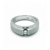 Solitario de oro blanco (18K) con diamante