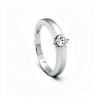 Solitario de oro blanco (18K) con diamante