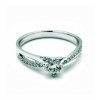 Solitario de oro blanco (18K) con diamante