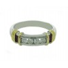 Media alianza de oro blanco y oro amarillo (18K) con diamante