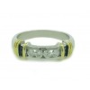 Media alianza de oro blanco y oro amarillo (18K) con diamante