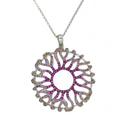 Colgante de plata con zirconitas y cadena de plata