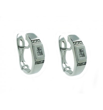 PENDIENTES DE ORO BLANCO DE 750 milésimas (18K) CON 12 DIAMANTES Y 12 DIAMANTES.