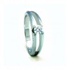 Solitario de oro blanco (18K) con diamante