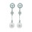 Pendientes de oro blanco (18K) con diamane y perla cultivada