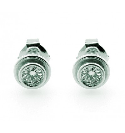 Pendientes de oro blanco (18K) con diamante