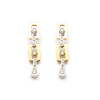 Pendientes de oro blanco y oro rosa (18K) con diamante