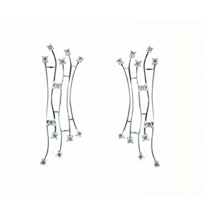 Pendientes de oro blanco (18K) con diamante