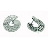 PENDIENTES DE ORO BLANCO DE 750 milésimas (18K) CON 102 DIAMANTES . DIÁMETRO:19,50 MM.
