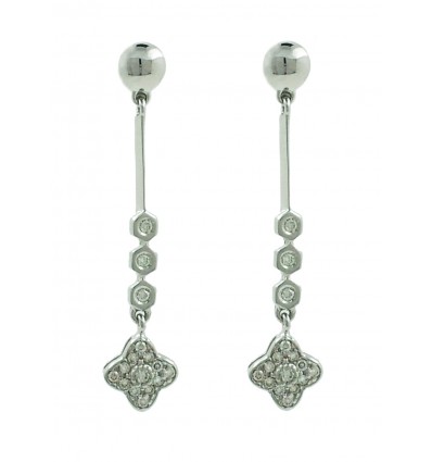 Pendientes de oro blanco (18K) con diamante