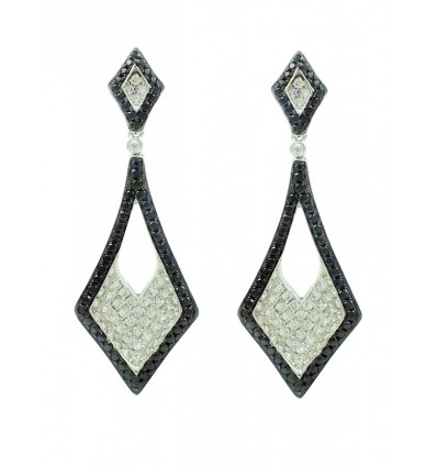 Pendientes de oro blanco (18K) con diamante