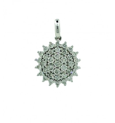 Colgante de oro blanco (18 K) con diamantes